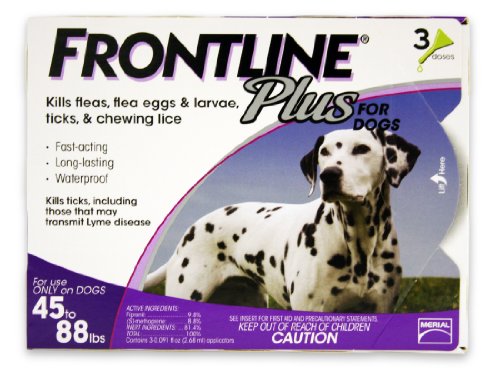 0666672366389 - MERIAL FRONTLINE PLUS FLEA AND TICK CONTROL FOR 45 TO 88-POUND DOGS AND PUPPIES, 3-DOSES