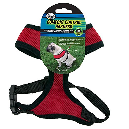 0666674909812 - FOUR PAWS MEDIUM RED COMFORT CONTROL DOG HARNESS