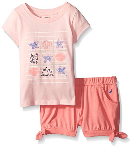 0666980937387 - NAUTICA BABY YOU'LL FIND ME AT THE SHORT GRAPHIC SET, LIGHT PINK, 18 MONTHS