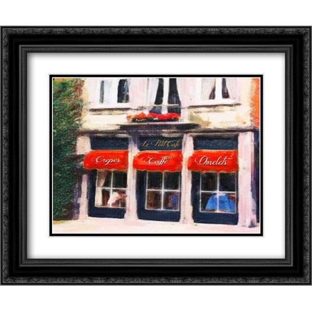 0667446317217 - LE PETITE CAFE 2X MATTED 24X20 BLACK ORNATE FRAMED ART PRINT BY GREENE, TAYLOR