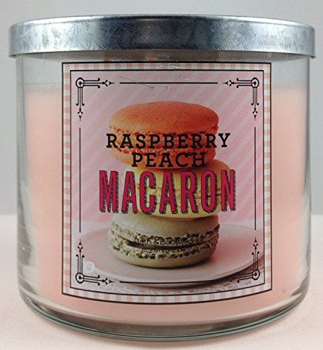 0667534497272 - 1 X BATH & BODY WORKS RASPBERRY PEACH MACARON 3 WICK 14.5 OZ SCENTED CANDLE 2014 SWEET SHOP COLLECTION
