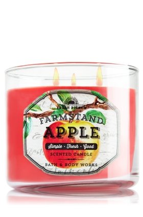 0667535897385 - 1 X BATH & BODY WORKS FRESH PICKED FARMSTAND APPLE 3 WICK SCENTED CANDLE 14.5 OZ./411 G