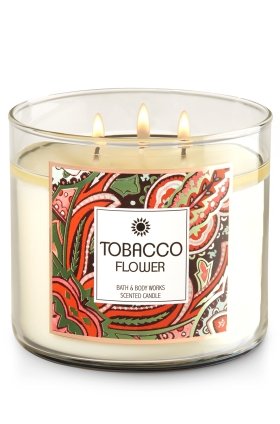 0667543220335 - BATH & BODY WORKS TOBACCO FLOWER 3-WICK SCENTED CANDLE
