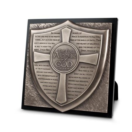 0667665117070 - LIGHTHOUSE CHRISTIAN PRODUCTS MOMENTS OF FAITH FULL ARMOR OF GOD SCULPTURE PLAQUE, 8 3/4 X 8 3/4