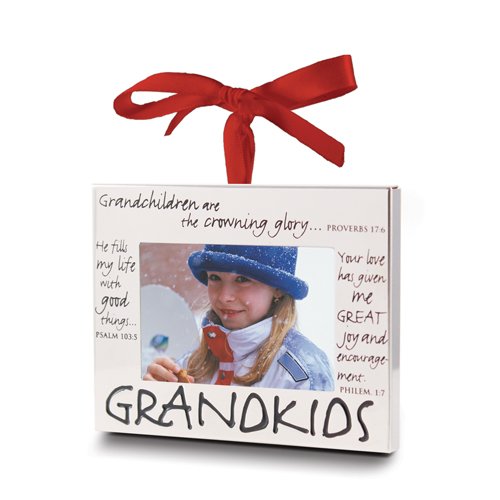 0667665122531 - GRANDKIDS CHRISTMAS ORNAMENT FRAME GIFT WITH RED RIBBON LCP
