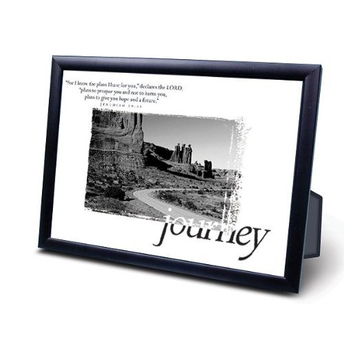 0667665180067 - LCP GIFTS JOURNEY PLAQUE WITH FRAME BLACK & WHITE PRINT JEREMIAH 29:11 5X7