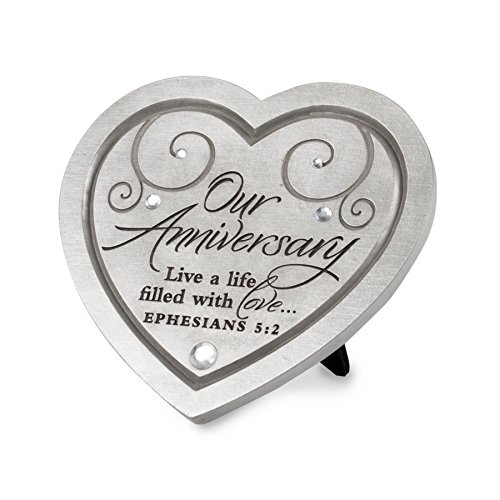 0667665408888 - LIGHTHOUSE CHRISTIAN PRODUCTS OUR ANNIVERSARY WITH HEART PLAQUE, 4 1/2 X 4