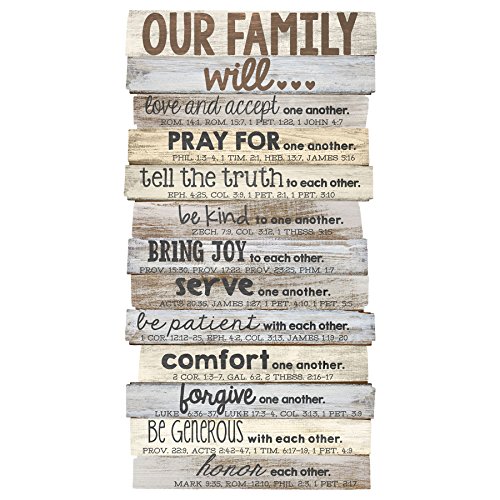 0667665450146 - LIGHTHOUSE CHRISTIAN PRODUCTS OUR FAMILY WILL MEDIUM WALL DECOR, 8 1/2 X 16 1/2