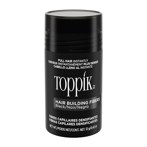 0667820201088 - TOPPIK HAIR BUILDING FIBERS, BLACK, 12G FILL IN FINE OR THINNING HAIR INSTANTLY THICKER, FULLER LOOKING HAIR 9 SHADES FOR MEN WOMEN