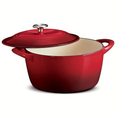 0667865152130 - TRAMONTINA 6.5 QUART COVERED ENAMELED CAST IRON DUTCH OVEN - RED