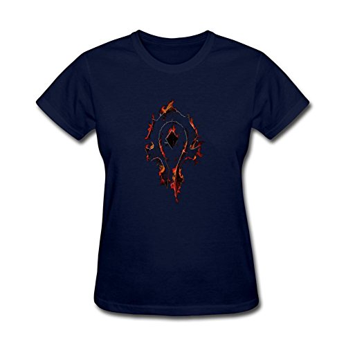 6688201240384 - ZHIBO RED FLAMES OF HORDE DESIGNED FOR WORLD OF WARCRAFT T-SHIRTS FOR WOMAN ROYAL BLUE SMALL