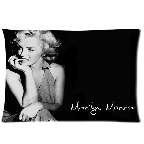 6697059671639 - GENERIC MARILYN MONROE WALLPAPER BLACK AND WHITE CUSTOM ZIPPERED PILLOW CASES 20X26 (TWIN SIDES)