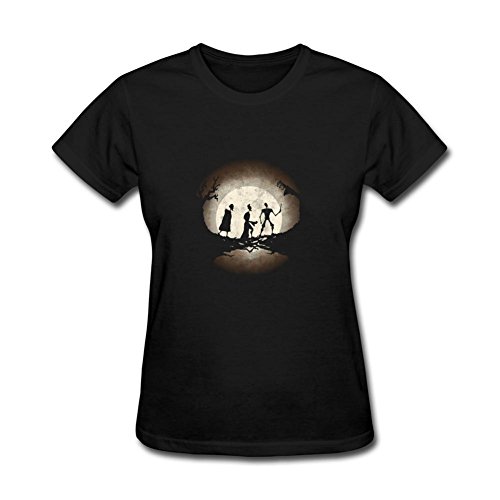 6698153415815 - ZHIBO WOMEN'S FULL MOON DARK NIGHT 3 BROTHERS TALE FOR HARRY POTTER FOR DEATHLY HALLOWS CUSTOMIZED T-SHIRTS BLACK SMALL WOMAN