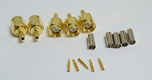 0669876170233 - 10PACK SMA MALE STRAIGHT CRIMP CONNECTOR FOR RG188 RG178 RG316 RG174A-U/LMR100A/RFC100A CABLES