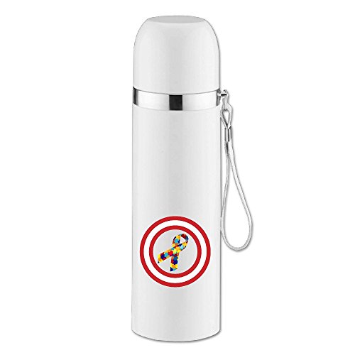 6700021084631 - AUTISM AWARENESS CAPTAIN AUTISM STAINLESS STEEL VACUUM BOTTLE, 12-OUNCE