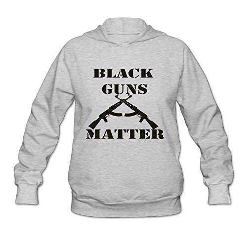 6700039464531 - BLACK GUNS MATTER 2ND AMENDMENT LADIES COTTON HOODED ASH