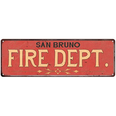 0670561289208 - SAN BRUNO FIRE DEPT. HOME DECOR METAL SIGN POLICE GIFT 8X24 108240013863