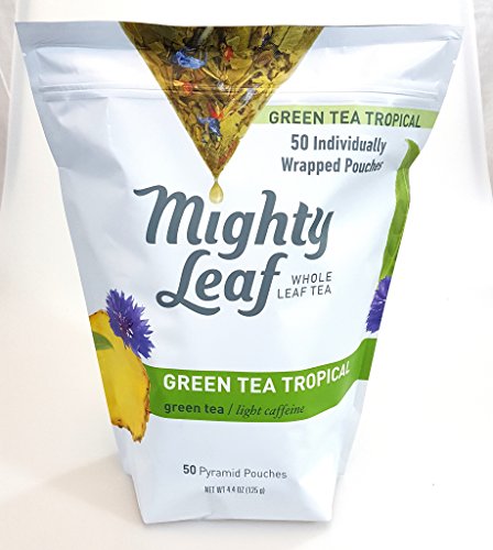 0670739360500 - MIGHTY LEAF WHOLE LEAF TEA 50 INDIVIDUAL WRAPPED POUCHES GREEN TEA TROPICAL
