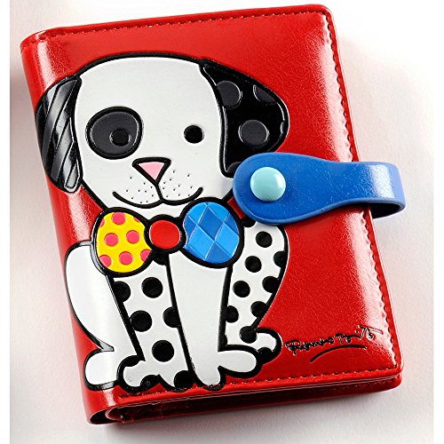 0671030444234 - ROMERO BRITTO SMALL WALLET DALMATION DOG ON RED BACKGROUND