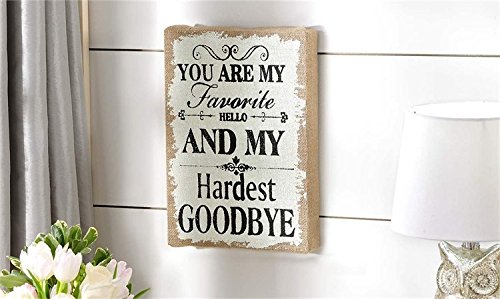 0067103343137 - GIFT CRAFT WOOD AND BURLAP YOU ARE MY FAVORITE HELLO WALL SIGN