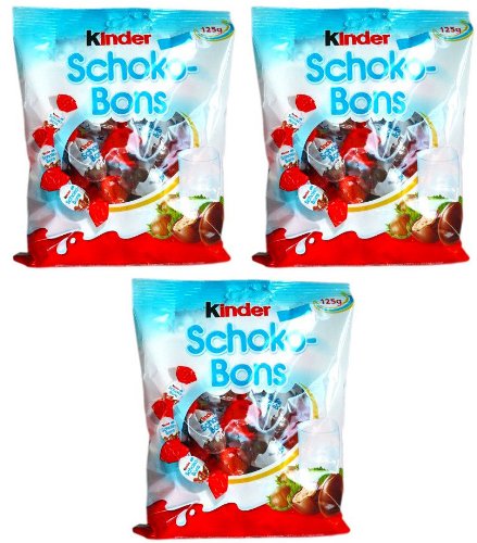 0671194203180 - 3 PACKS OF KINDER SCHOKO-BONS CANDY CANDIES WITH MILK FILLING HAZELNUTS