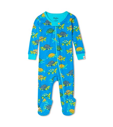 0671374479596 - HATLEY BOYS ORGANIC COTTON FOOTED COVERALL, BABY TURTLES, 12-18 MONTHS