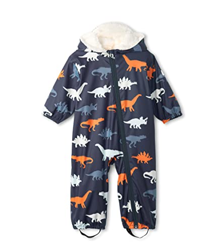 0671374541279 - HATLEY BABY BOYS SHERPA LINED RAIN BUNDLER, COLOR CHANGING DINO SILHOUETTES, 12-18 MONTHS