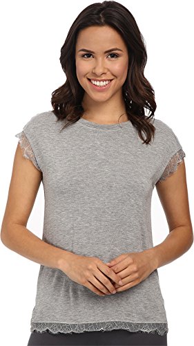 0671478287912 - PJ SALVAGE WOMEN'S LUXE LOUNGE T-SHIRT, HEATHER GREY, SMALL