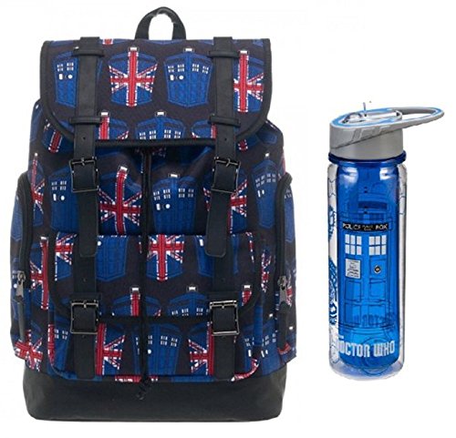 0671635761224 - BACK TO SCHOOL DOCTOR WHO UNION JACK TARDIS RUCKSACK STYLE BACKPACK AND TRITAN W