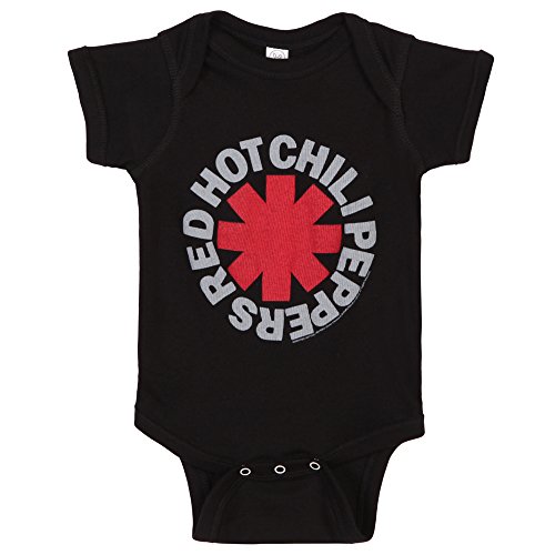 0671734796059 - RED HOT CHILI PEPPERS ASTERISK LOGO BABY ROMPER - BLACK (12-18 MONTHS)