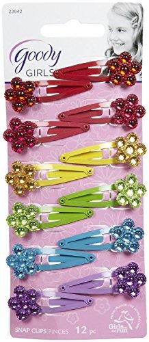 0671761105107 - GOODY GIRLS PRETTY FLOWER SNAP CLIPS, - 2 PACKS OF 12 COUNT = 24 CLIPS