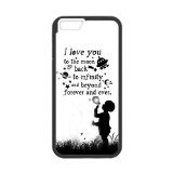 6717648649969 - GENERIC LOVE QUOTE I LOVE YOU TO THE MOON AND BACK SOFT TPU CELL PHONE COVER CASE FOR IPHONE 6 4.7'' - NON-RETAIL PACKAGING - WHITE/BLACK