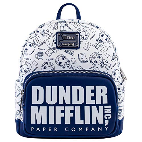 0671803357907 - LOUNGEFLY: THE OFFICE - DUNDER MIFFLIN MINI COSPLAY BACKPACK, AMAZON EXCLUSIVE