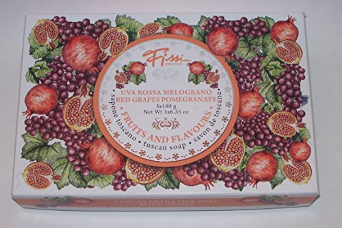 0672458141859 - TUSCAN FISSI FIRENZE FRUIT & FLAVOURS, RED GRAPES POMEGRANATE SOAP (3 - 6.35 OZ BARS)
