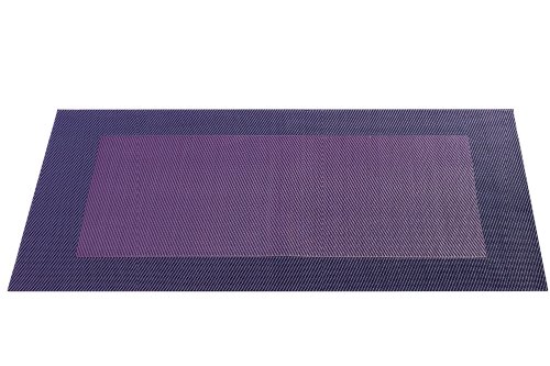 0672458170255 - VINYL PLACEMATS PURPLE TABLE MATS WIPE CLEAN SOLID SET OF 6