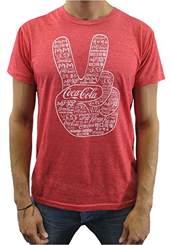 0672713159094 - COCA COLA MEN'S PEACE TEE SHIRT SMALL RED