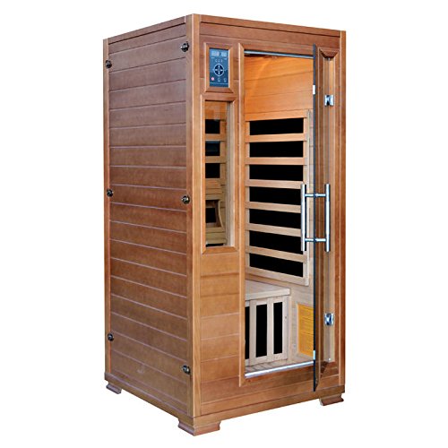 0672875801749 - 1-PERSON HEMLOCK INFRARED SAUNA WITH 5 CARBON HEATERS