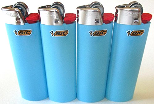0067311217640 - BIC BABY BLUE CLASSIC FULL SIZE LIGHTERS NEW LOT OF 4