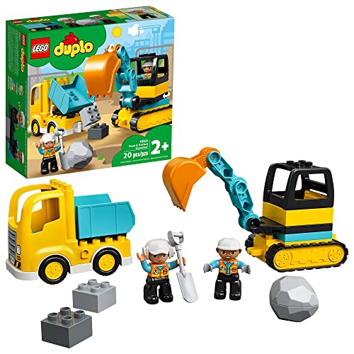 0673419318976 - LEGO DUPLO TOWN TRUCK & TRACKED EXCAVATOR CONSTRUCTION VEHICLE 10931 TOY FOR TODDLERS 2-4 YEARS OLD GIRLS & BOYS, FINE MOTOR SKILLS DEVELOPMENT AND LEARNING TOY