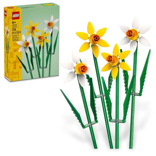 0673419377232 - LEGO DAFFODILS CELEBRATION GIFT, YELLOW AND WHITE DAFFODILS, SPRING FLOWER ROOM DECOR, GREAT GIFT FOR FLOWER LOVERS, 40747
