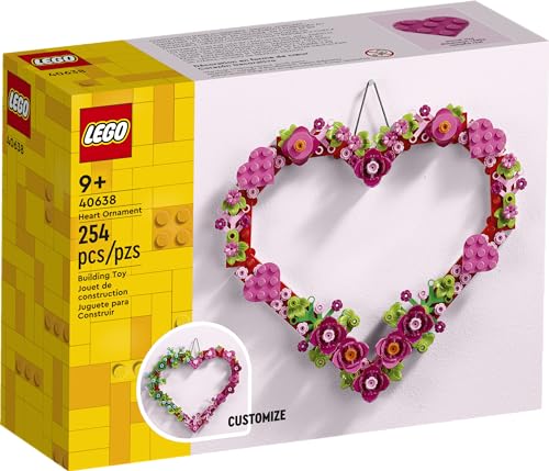 0673419377652 - LEGO HEART ORNAMENT BUILDING TOY KIT, HEART SHAPED ARRANGEMENT OF ARTIFICIAL FLOWERS, GREAT GIFT FOR VALENTINES DAY, UNIQUE ARTS & CRAFTS ACTIVITY FOR KIDS, GIRLS AND BOYS AGES 9 AND UP, 40638