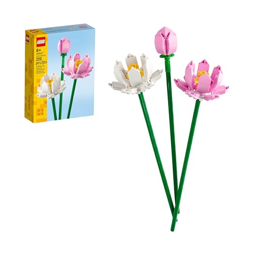 0673419382380 - LEGO LOTUS FLOWERS BUILDING KIT, ARTIFICIAL FLOWERS FOR DECORATION, GIFT FOR VALENTINES DAY, AESTHETIC ROOM DÉCOR FOR KIDS, BUILDING TOY FOR GIRLS AND BOYS AGES 8 AND UP, 40647