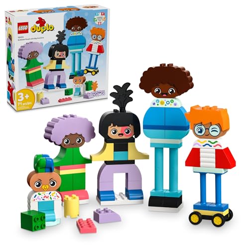 0673419388962 - LEGO DUPLO TOWN BUILDABLE PEOPLE WITH BIG EMOTIONS INTERACTIVE TOY FOR AGES 3 AND UP, 5 CHARACTERS WITH 10 ROLE-PLAY FACES, 71 COLORFUL BRICKS FOR MIX-AND-MATCH CUSTOMIZABLE FUN, 10423