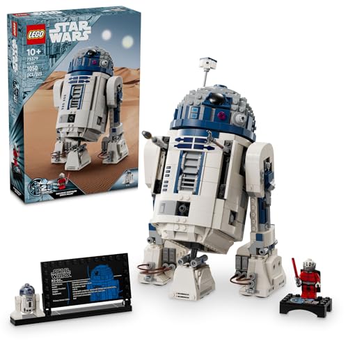 0673419389518 - LEGO STAR WARS R2-D2 BRICK BUILT DROID FIGURE, COLLECTIBLE STAR WARS ROOM DÉCOR WITH EXCLUSIVE 25TH ANNIVERSARY MINIFIGURE DARTH MALAK, CREATIVE PLAY GIFT IDEA FOR KIDS OR FANS AGES 10 AND UP, 75379