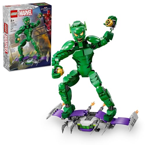 0673419390927 - LEGO MARVEL GREEN GOBLIN CONSTRUCTION FIGURE BUILDING TOY, KIDS’ POSABLE MARVEL VILLAIN ACTION FIGURE WITH GLIDER AND PUMPKIN BOMBS, GIFT FOR BOYS AND GIRLS AGED 8 AND UP, 76284