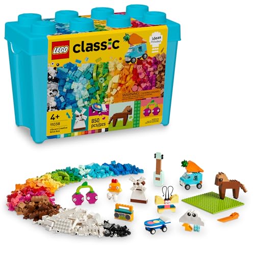 0673419394017 - LEGO CLASSIC VIBRANT CREATIVE BRICK BOX ARTS & CRAFTS TOY FOR KIDS, CREATIVE BUILDING SET WITH UNICORN, SKATEBOARD, GUITAR, PLANE & MORE, SENSORY TOY BIRTHDAY GIFT FOR 4 YEAR OLD GIRLS AND BOYS 11038