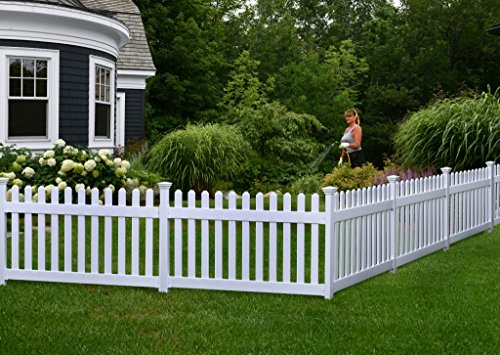0673995190027 - ZIPPITY OUTDOOR PRODUCTS ZP19002 HIGH NO-DIG NEWPORT VINYL PERMANENT PICKET UNASSEMBLED YARD FENCE, 36, WHITE