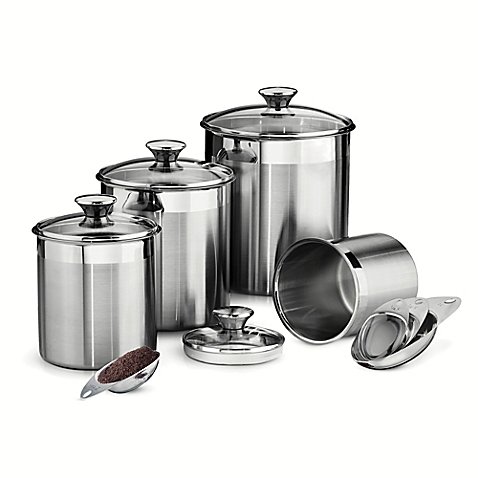 0674894248796 - TRAMONTINA GOURMET 8-PIECE STAINLESS STEEL COVERED CANISTER AND SCOOP SET