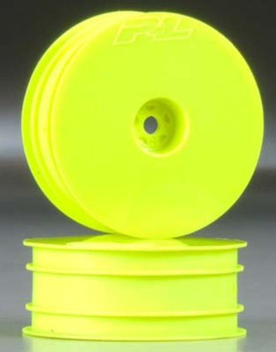 0675118157672 - PRO-LINE RACING 273502 VELOCITY 2.2 HEX FRONT WHEELS FOR RB5 AND B4.1 BUGGY, 12MM, YELLOW