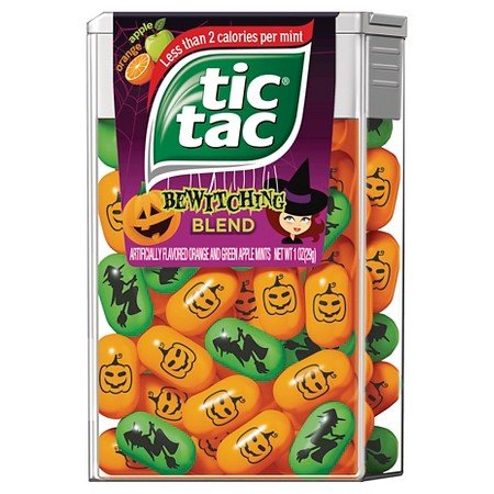 0675595343186 - TIC TAC HALLOWEEN ORANGE AND GREEN APPLE BEWITCHING BLEND 1OZ